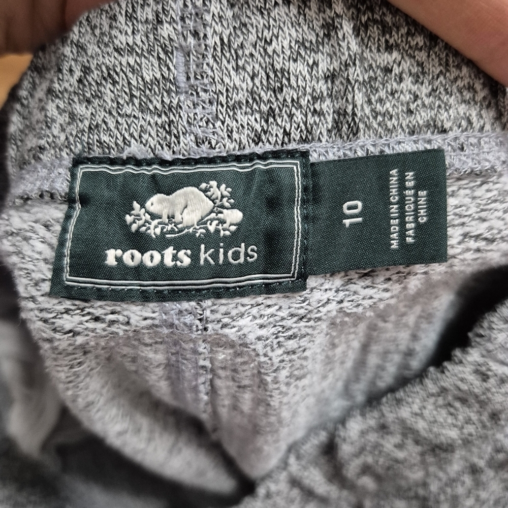Roots Kids Cozy Signature Salt & Pepper Fleece Sweatpants – Size 10 - Picture 3 of 6